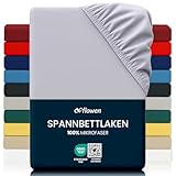 Flowen Spannbettlaken 90 x 200 cm Mikrofaser Spannbetttuch Hellgrau für Bett Atmungsaktive Hypoallergene Bettlaken Anti-Milbe Leicht Weich und Knitterfrei mit 30 cm Tiefe Tasche Maschinenwaschbares