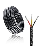 20AWG 3x0,5mm² 10Meter Elektrokabel 3-adrig Kabel, 5V/12V/24V Erdkabel verzinnte Kupferkabel, 300V flexibel und weich Stromkabel hohe Temperaturbeständigkeit Verlängerungskabel 10m