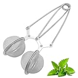 Dazkzooy Teezange Set - Hochwertige Teeei in Kugelform aus rostfreiem Edelstahl 304, Teesieb für losen Tee, Siebzange für Teeliebhaber (2 Stück - Ø 4.5 cm), perfekt für entspannende Teestunden