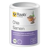 Raab Vitalfood Bio Chia-Samen, Premium Qualität, laborgeprüft, vegan, reich an Ballaststoffen, enthält natürlicherweise Calcium, B-Vitamine, ungesättigte Fettsäuren, quellfähig, 1er Pack (200 g)