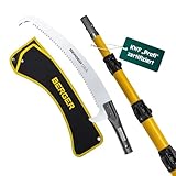 BERGER ArboRapid Set 77049 | Teleskop Astsäge für Profis | Teleskopsäge 7,80 m Arbeitshöhe | Hochentaster aus Glasfaser | Baumsäge inkl. Tasche & Aufsatzsäge | Astsäge Teleskop zertifiziert & geprüft