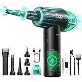 MECO ELEVERDE 2 in 1 Elektrische Staubgebläse und Druckluftspray, 100000U/min Air Duster 10Kpa 3-Gang Luftdruckspray Kabellos Tastatur Reinigung für PC, Sofa, Auto zubehör (Grün)