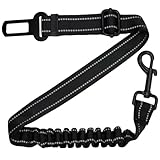 EASERIA Hundegurt fürs Auto, Premium Hunde Anschnallgurt, Elastische Hund Sicherheitsgurt mit Rückdämpfung, Verstellbare Länge 54-72- 90cm, für Kleine und Mittlere Hunde und Alle Autotypen, Schwarz