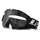 IIQBOVEN Motorradbrille,Motocrossbrille,Dirt Bike Brille,ATV Brille,Off Road Brille,Fahrradbrille,MX Brille für Männer Frauen Jugend Fit über Brille UV400 Winddichte mtb brille(Mattschwarz)