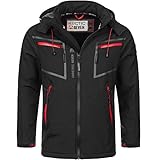 Arctic Seven Herren Softshell Jacke Funktionsjacke Outdoor Regenjacke Atmungsaktiv Fleece Innenfutter AS088 [AS-088-Schwarz-Gr.5XL]