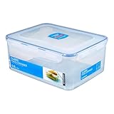 LocknLock PP Classic Vorratsdose mit Ablaufgitter | 5,5 L | 29,5 x 23 x 11,8 cm | 100 % luft- und wasserdicht | Gefrier-& Kühlschrank Organizer | Spülmaschinen-& Mikrowellengeeignet