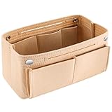 Zeawavsl Handtaschen Organizer, 24x15x8cm Beige Filz Tasche Organizer, Taschen Organisator für Frauen, Taschen Organizer mit Innentaschen für Handtaschen (24 * 15 * 8)