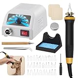 Brandmalstation, Brandmalerei Set, Holzverbrennungsset 280-800°C mit 30 Spitzen - Pyrographie Set für Holz & Leder, Temperaturregelung Lötstation Lötkolben Set für Anfänger & Profis DIY