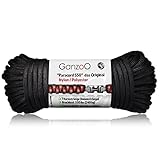 Ganzoo Paracord 550 Seil Schwarz für Armband, Leine, Halsband, 30 Meter Nylon/Polyester-Seil 4mm, 7 Kern-Stränge, Parachute Cord belastbar bis 250kg (550lbs)