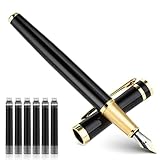 AOZUO 1 Stück Füllfederhalter Mit 6 Stück Schwarze Tintenpatronen, Griffix Füller Rechts Schönschreibfüller Füller Erwachsene Füller Für Gebrauch Geschenk