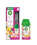 Air Wick Freshmatic Max – Vorteilspack mit Gerät und 2 Nachfüllern – Batteriebetrieben – Duft: Sommervergnügen – 2 x 250 ml Nachfüller + Gerät in Schwarz