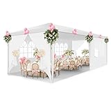 HOTEEL Pavillon 3x6 mit Fenstern & abnehmbaren Seitenwänden, Partyzelt 3x6 UV-Schutz, für Garten Gartenpavillon Hochzeit kommerzielle Aktivitäten, inkl. Heringe, weiß Upgrade 5.0