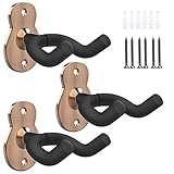 MoKo Gitarren Wandhalterung, 3 Pack Metall Gitarrenwandhalter Gitarren Haken Wand Gitarrenhalter für Wandmontage Gitarrenständer für Bass Akustikgitarre E-Gitarre Ukulele - Rote Bronze