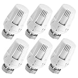 BYZESTY Heizungsthermostat Heizkörperthermostat Thermostatkopf Heizungsregler: 6 Stück Heizkörperventil M30x1,5, Heizung Thermostatkopf, Thermostatventil Heizkörper Ersatzkopf für Zuhause Büro
