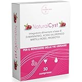 NaturalCyst® | D-Mannose pur mit probiotischen Milchsäureferenten | Hyaluronsäure | Cranberry | für Candida Vaginose und Harnwegsinfektionen | vegan, glutenfrei, laktosefrei
