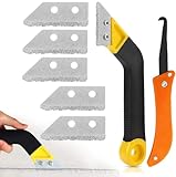 Carreuty Fugenentferner Werkzeug, Fugenkratzer Fliesen Fliesenfugen Handsäge, abgewinkelter Fugenreiniger, mit 6 Ersatzklingen für die Fliesenreinigung Die Reinigung Bodenfliesen Badezimmer, Küche