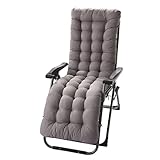 GXFWJD Liegenauflage Auflagen für Deckchair Auflage Gartenliege Sitzkissen für Sonnenliege Bequeme Polsterauflage für Sonnenliege Liegestuhl 8 cm dick (Color : Gray, Size : 155x48cm)