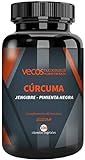 Curcuma in Kapseln (1.100 mg) mit Ingwer (200mg) und schwarzem Pfeffer (10 mg) | Antioxidans Ergänzung zur Körper- und Gelenkpflege | 100% vegan geeignet