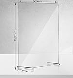 Spuckschutz Acrylglas und Metallfüße 50x75cm Niesschutz Thekenaufsteller Hustenschutz (50x75cm Hochformat (ohne Durchreiche))