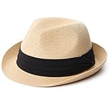 FURTALK Fedora Damen Panamahut Herren Strohhut im Trilby-Look Sommerhut Verschiedene Größen Strandhut