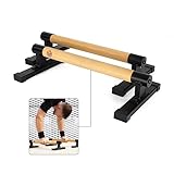 Müller & Blum Premium low Holz Parallettes inkl. Handgelenk Bandagen/nachhaltige & rutschfeste Calisthenics Dip Barren/Liegestütze oder Handstand Griffe/Push Up Bar für In- und Outdoor