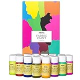 Nazca Colors Permanente und Waschfest Textilfarbe – Set 16 Farben x 30 ml Acryl Stoffmalfarben ideal zum Bemalen von Kleidung, T-Shirts, Jeans, Textil Schuhe, Textilzubehör - Hervorragende Abdeckung