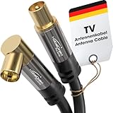 KabelDirekt – 4K Antennenkabel, Koaxialkabel, TV Kabel 90° gewinkelt/gerade – 10m – Fernsehkabel digital/analog – Erhältlich in 0,5-20m (Winkel-Buchse/gerader Stecker, DVB-C/DVB-T/DVB-S, schwarz)