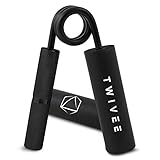 TWIVEE - Unterarmtrainer - Fingerhantel für maximale Griffkraft - Gripper aus gehärtetem Stahl und Aluminium - Handtrainer mit Griffpolster und Tasche - Handmuskeltrainer