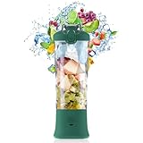 600 ml kabelloser, leistungsstarker tragbarer Mixer, per USB wiederaufladbarer persönlicher Mixer für Smoothies & Shakes, 4000 mAh Akku (20+ Anwendungen), 6-teilige 3D-Klingen, ideal für Reisen