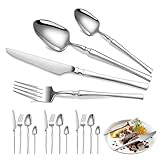 Jsnwernb Besteck-Set, wiederverwendbare Utensilien | 16-teiliges Besteck-Set – für Esszimmer, Küche, Haus, Reisen, Camping, Mittagessen, Steak