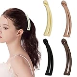 4 Stück Klein Mittelgroß Banana Clip Damen Bananenspange Pferdeschwanz Haarspange für Dünnes Dickes Haar Hair Clips