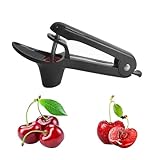 Kirschentkerner,Kirschenentkerner,Edelstahl Kirschkernentferner,Obst Corer,Premium Tragbarer Entsteiner Kirschen,Kirschentsteiner,Kirschen Entkerner,Cherry Pitter,für Fruit Pit Remover(Schwarz)