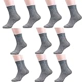 Uqezagpa Baumwollsocken für Herren, 10 Paar, für Herren, Crew-Sommersocken, Halbwadensocken, Knöchelstiefel, Sommersocken, Mittelwadensocken, dunkelgrau, Einheitsgröße