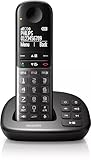 Philips XL4951DS/38 DECT-Komforttelefon mit Anrufbeantworter - Schnurloses Festnetztelefon - Senioren-Telefon mit 1 Mobilteil - Große Tasten - Lautstärkeboost - Hörgerät Kompatibilität - Schwarz