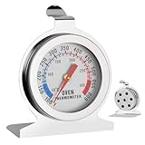TOSAVGA Ofenthermometer, Edelstahl Ofenthermometer, Backofen Thermometer Innen, Kochthermometer für Backofen mit großem Zifferblatt, Analog Thermometer Kochen