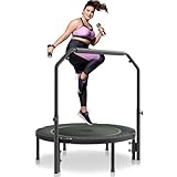 VEVOR Faltbares Mini-Trampolin Fitness-Rebounder 1027 mm, 150 kg belastbares Tainingstrampolin, Rebounder Sport Trampolin Gartentrampolin mit 4-stufig höhenverstellbarem Griff & 32 Federn