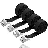 5 x Zurrgurte, 250 cm, mit Klemme, Befestigungsgurt zur Befestigung mit Spanngurten beim Transport, beim Camping, zur Ladung