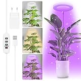 Pflanzenlampe LED Vollspektrum, 160cm Großes Grow Lampe für Zimmerpflanzen, Höhenverstellbares LED Grow Lampe Blütemit Zeitschaltuhr 3/9/12 Std mit USB Adapter, 3 Lichter Modi und 10 Helligkeit