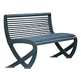 Outdoor Bank Gartenbank Outdoor Metall Parkbank mit Rückenlehne, 47.2/59.2/179.8 cm Stabiler Stahlrahmen Outdoor Freizeitsitz für Hof Garten Weg Hofdeck, Outdoor-Möbel, Innenbank/Esstisch B