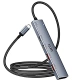 ICZI USB C Hub 4 Port 10Gbps Verteiler Multiport Adapter 120cm Kabel mit 2*USB C 3.2 und 2*USB A 3.2 Kompatibel mit MacBook Pro/Air, Mac mini, iPhone 16, Galaxy S24, PS5, Laptops