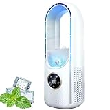 Leises Klimagerät, Kühlventilator, Verdunstungsluftkühler, leise, ohne Klingen, Tischkühlung, Stromversorgung für zu Hause (weiß)