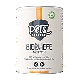 Bierhefe Tabletten für Hunde | Hochdosiert | Für glänzendes Fell & gesunde Haut | Reduziert nährstoffmangel-bedingtes Haaren | Reich an B-Vitaminen | 150 Tabletten | Deutsche Herstellung