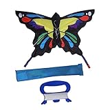 Animal Kite Butterfly Buntes Einmalslinien Kite für Anfänger Jungen Mädchen Outdoor -Spiel e Yellow Gingham Stoff Fiberglass Rute 133x70cm