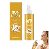 Sonnenschutz Spray Lsf 50+ ZuverläSsig Gegen UVA Sunscreen Strahlung,Mineralisches Sonnenschutzspray Transparent Sonnenspray für Gesicht und Körper,Sonnenschutz Spray für Empfindliche Haut,100ml