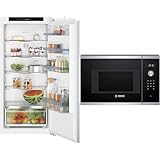 Bosch KIR41VFE0 Serie 4, Einbau-Kühlschrank, 122.5 x 56 cm Nische, 204 L & Hausgeräte BFL524MS0 Serie 6 Einbau-Mikrowelle, 38 x 60 cm, 800 W, Drehteller 25,5cm