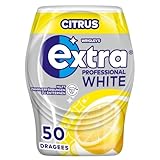 Extra Professional Kaugummi Zuckerfrei, White Citrus, 50 Dragees, Großpackung Chewing Gum, Xylitol Kaugummi ohne Zucke mit Zitronengeschmack Minz Frische (50 Dragees)