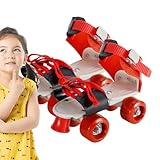 Verstellbare Rollschuhe – 4-Rad-Gleitschuhe, erweiterbare Skating-Stiefel, multifunktionale Sportschuhe mit versteckten Rollen, Einsteiger-Outdoor-Skating-Trainingsrollen für Jugendaktivitäten