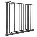 XMTECH Türschutzgitter Ohne Bohren Treppengitter für Kinder 85-95cm breit，Auto-Close Baby Türgitter Treppen Absperrgitter mit Druckbefestigung,Safety Gate,180° Zweiwegeöffnung Schwarz