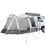 Skandika Busvorzelt Aarhus Travel 2 | Freistehend, Schlafkabine für 2 Personen, 10 m² Wohnbereich, Stehhöhe 205 cm, Moskitonetz, Sonnendach, 2 Eingänge, 3000 mm Wassersäule | Zelt für Bus, Auto, Van