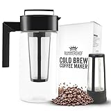 Rummershof Cold Brew Coffee Maker 1 Liter- French Press- BPA-frei - Kaffeebereiter aus Kunststoff + gratis Ersatzfilter - Das Geschenk Für Kaffeeliebhaber + 1 gepflanzter Baum